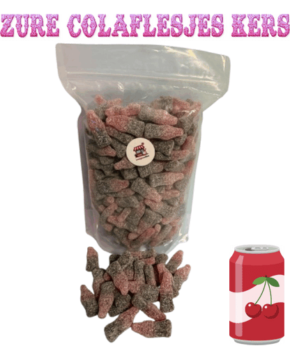 Zure Colaflesjes Kers / Sour Cola Bottles Cherry